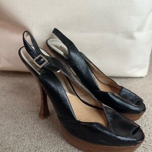 Michael Kors Black Leather Heels with Medium Heel